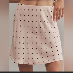 Anthropologie Blush Pink Polka Dot A-Line Skirt